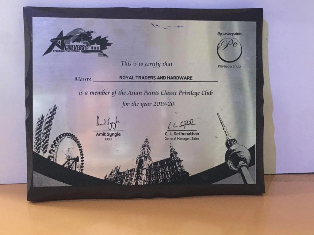 Asian Paints Privilege Club 2019 Honor